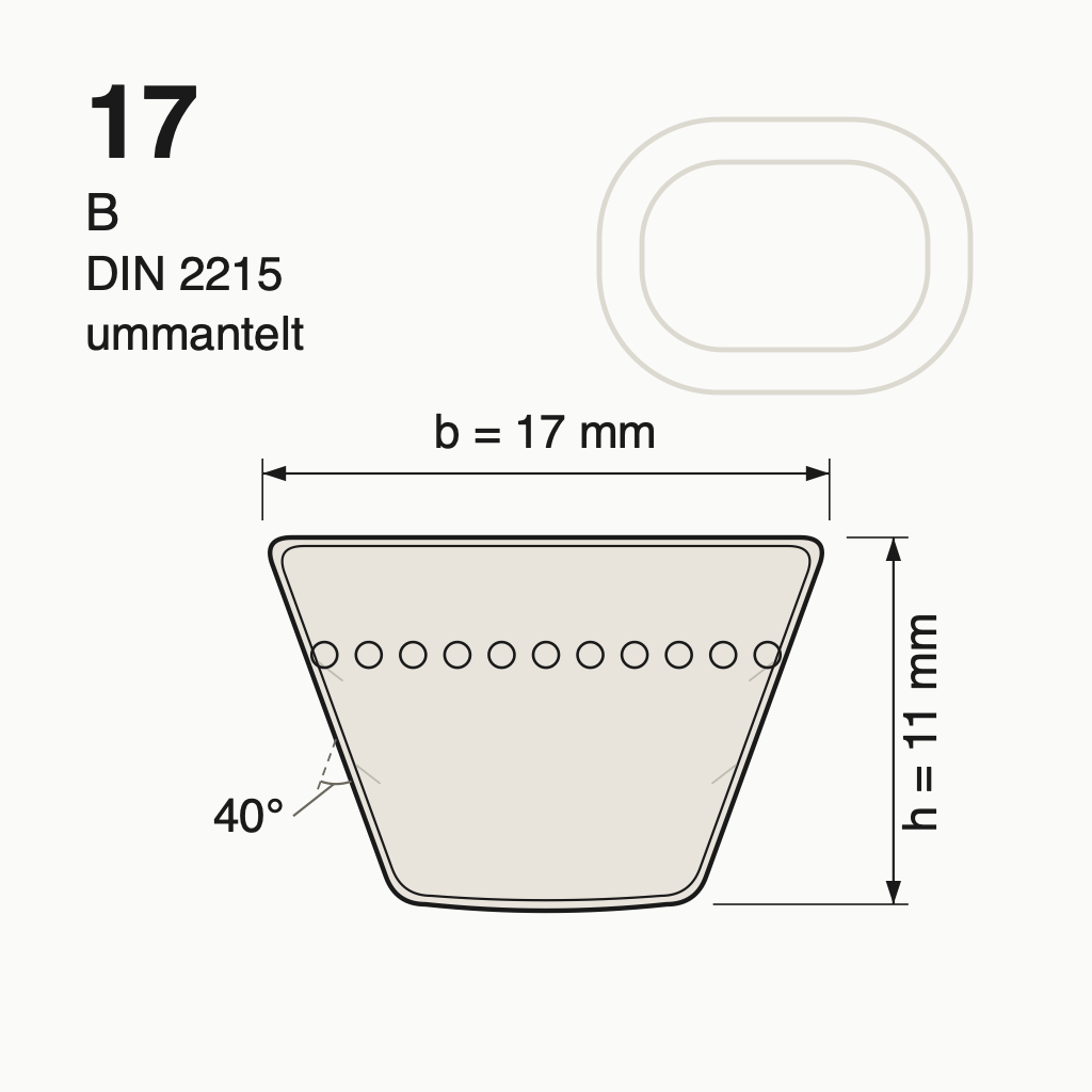 Dayco B165 Ummantelte Keilriemen