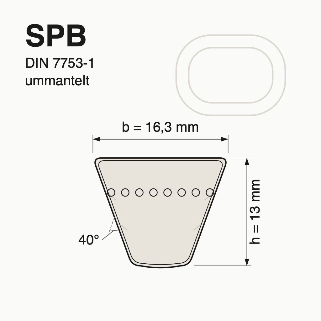 Dunbelt SPB3350LW Ummantelte Keilriemen